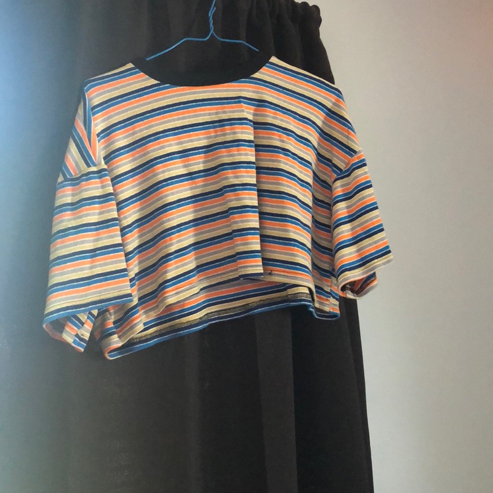 striped thick crop top